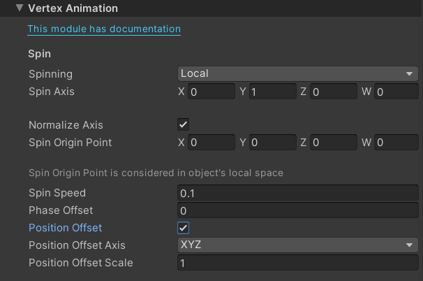 Spin effect options