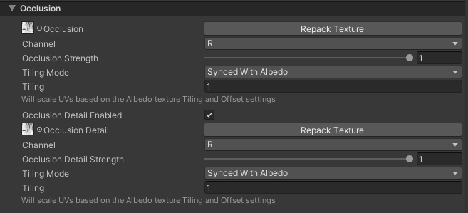 Toon Shader Occlusion Settings